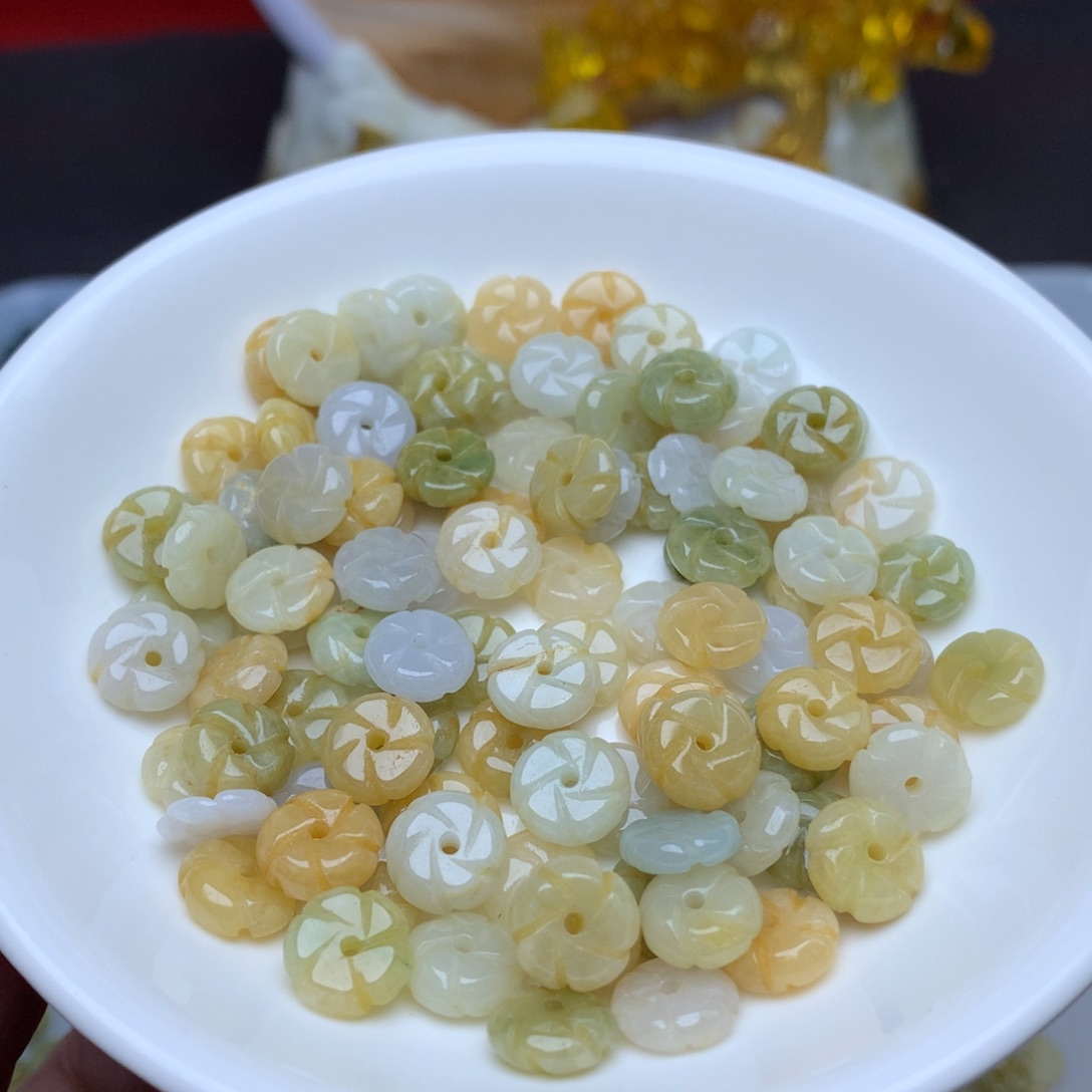 【闪购商品】翡翠手链未镶嵌卡9冰多宝花花30个