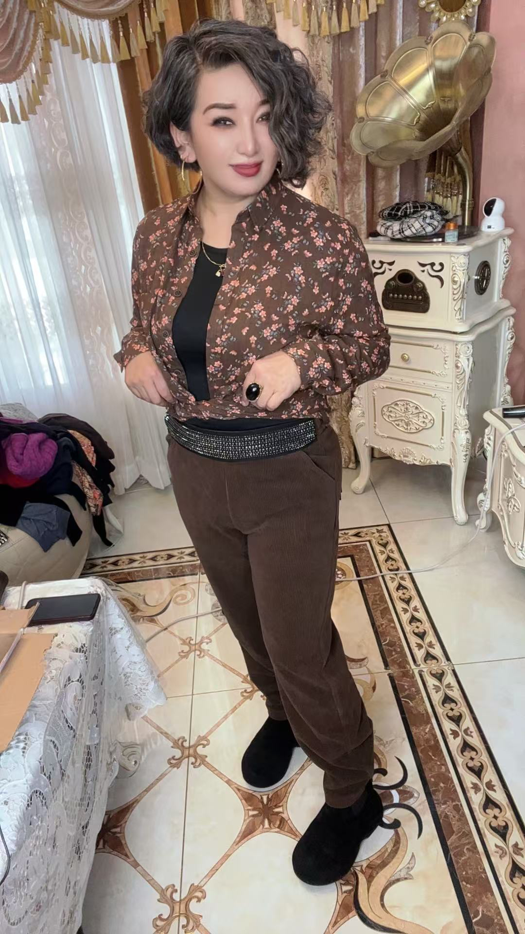 ، ئەفرۇزە يىڭىلىق چىپەرقۇت ئىشتانلىرى 裤子加厚