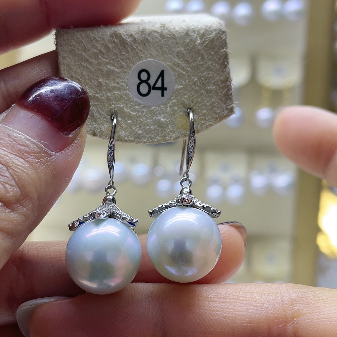 淡水珍珠耳饰银S925镶嵌