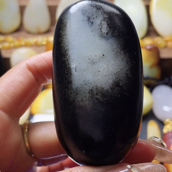 和田玉颈饰足银镶嵌