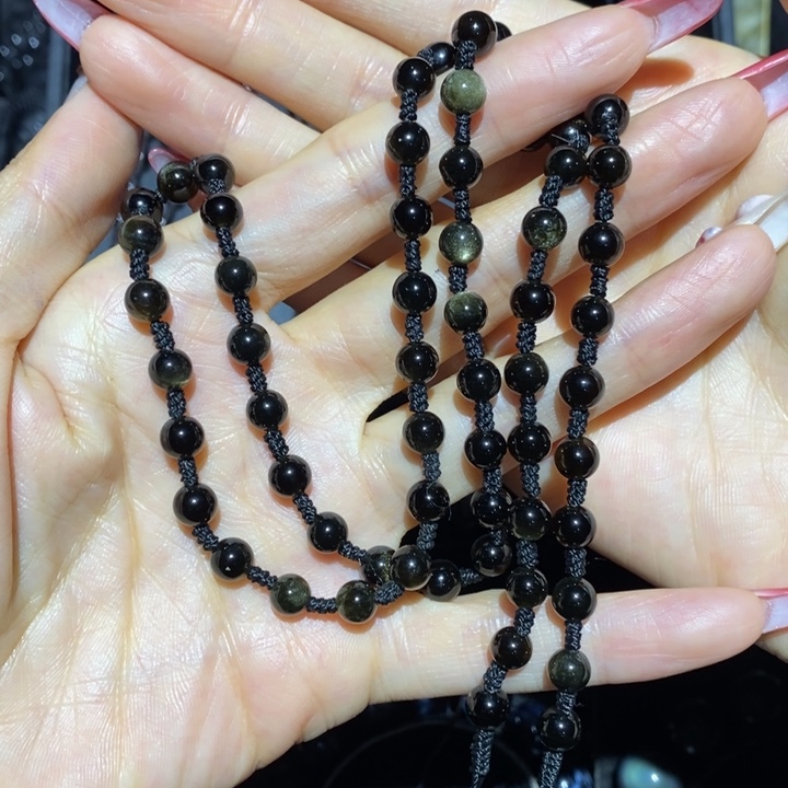 黑曜岩项链未镶嵌唐****香