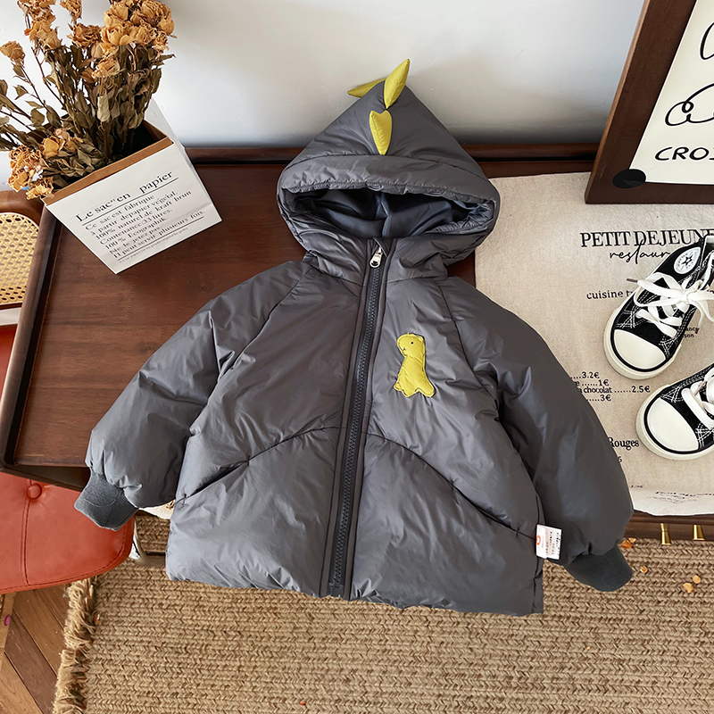 【现货】DW245862冬季新款儿童羽绒服宝宝连帽外套90白鸭绒保暖防寒