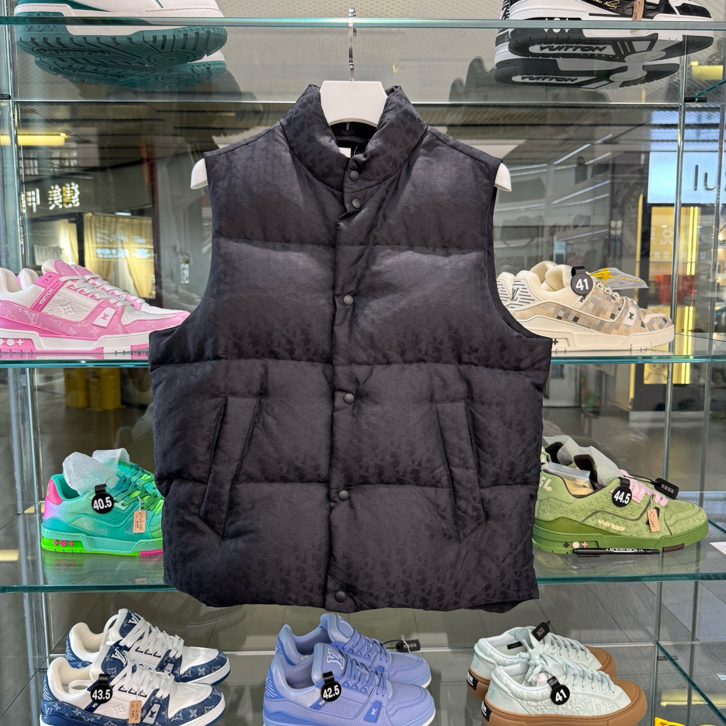 未使用 DIOR/迪奥 46码SS25 Oblique黑色满印绒服马甲