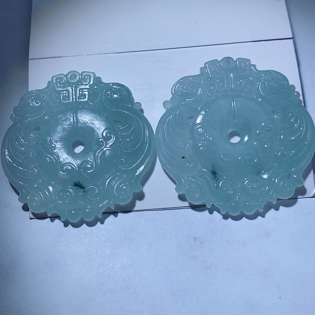定制翡翠未镶嵌两个一起王炸
