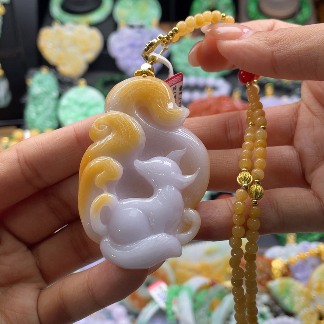 翡翠未镶嵌颈饰代编织