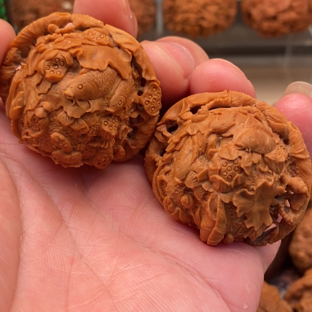 吾****核桃手串/手链九鲤戏莲