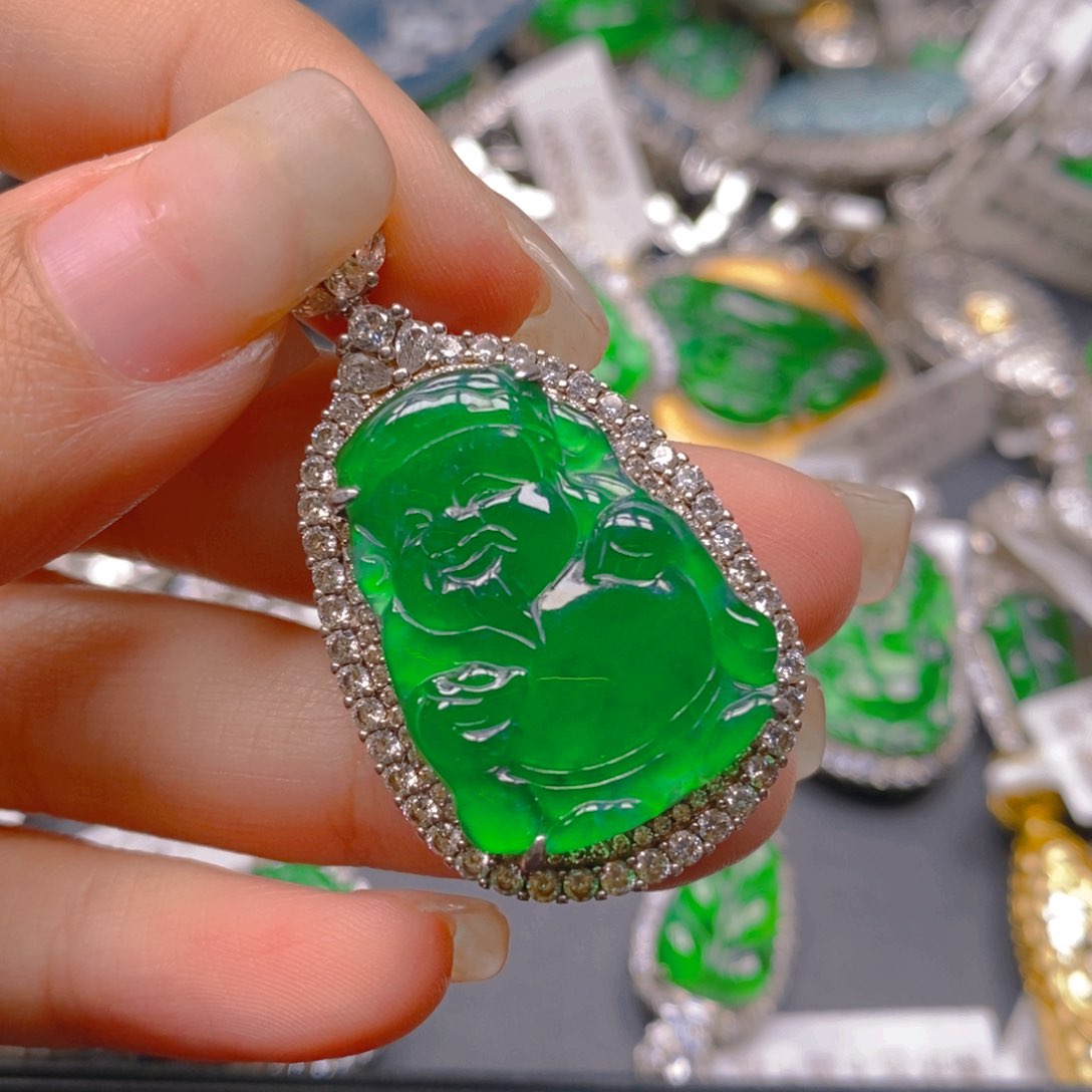 翡翠颈饰银S925镶嵌8888888888