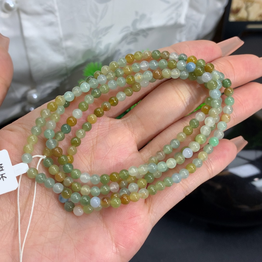 翡翠手链未镶嵌卡3.8胶润多宝项链
