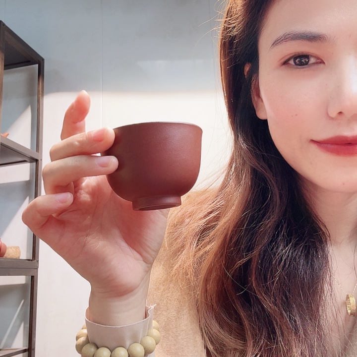 紫砂茶杯大红泥无添加80cc