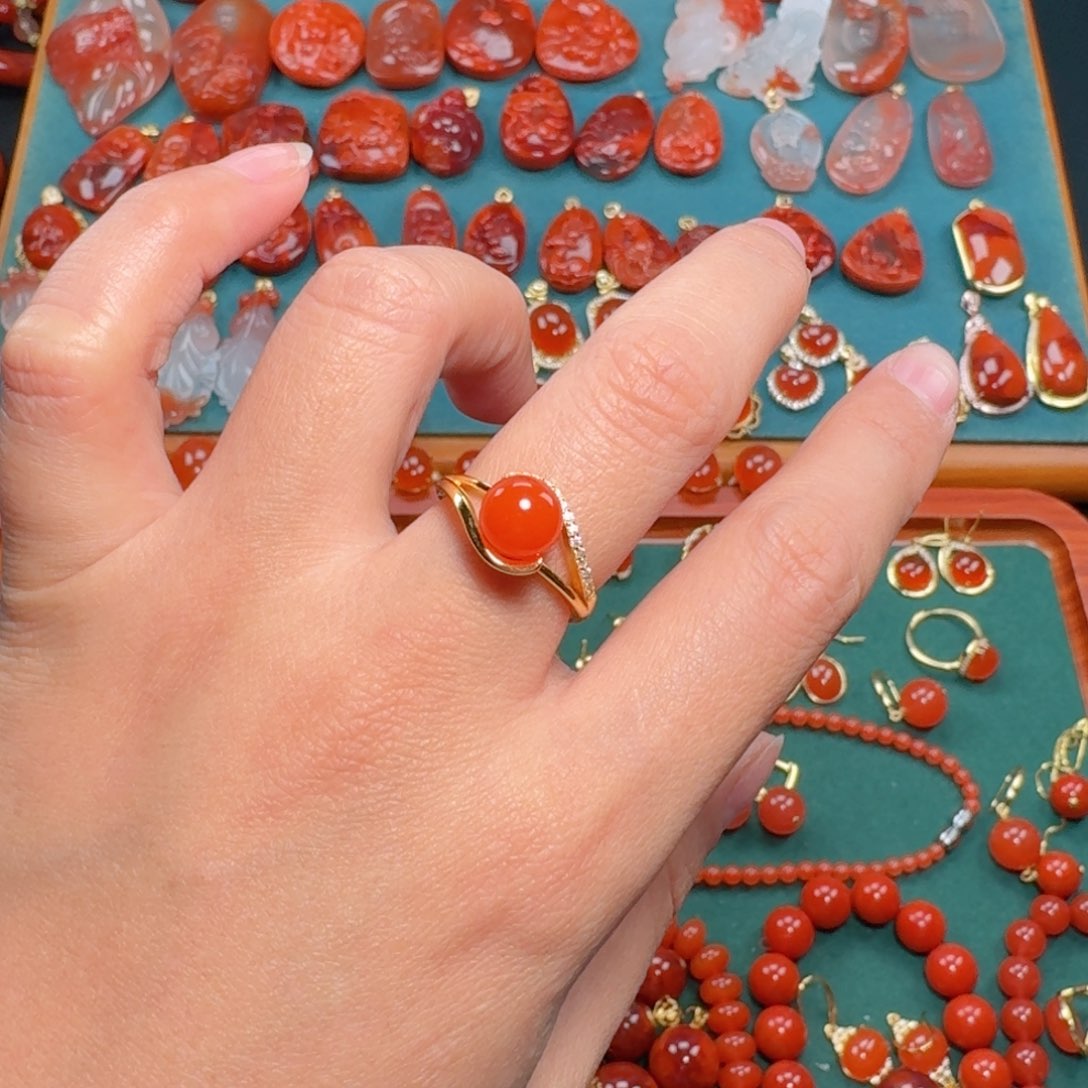 南红玛瑙南红银S925镶嵌