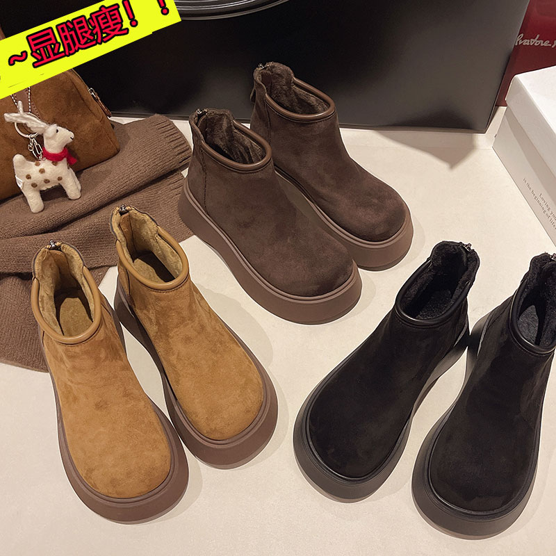 厚底勃肯短靴女2025年冬季新款复古平底小短靴爆款百搭时尚瘦瘦靴
