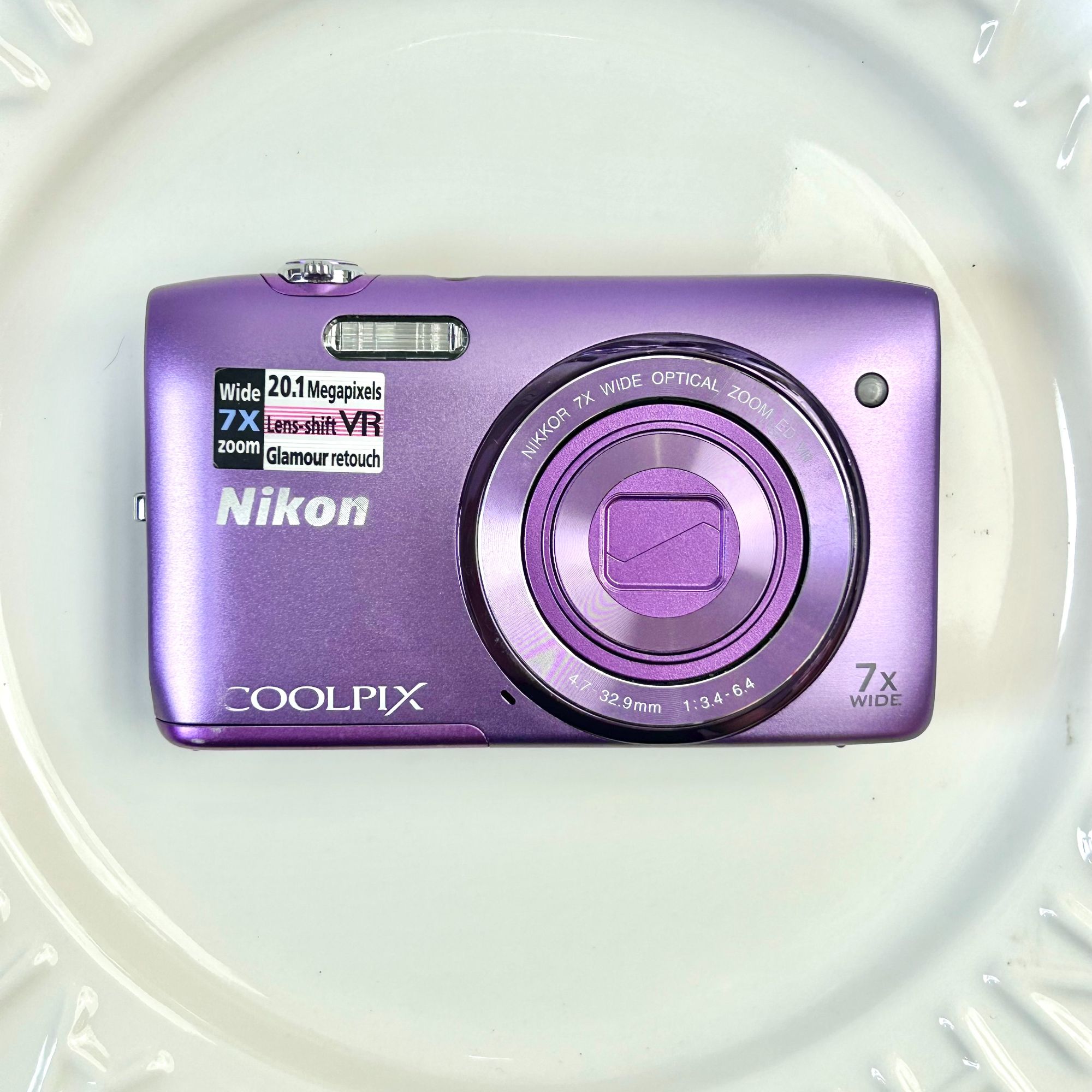 9新 Nikon/尼康 S3500 紫色 2000w像素7倍光变 冷白皮清透ccd