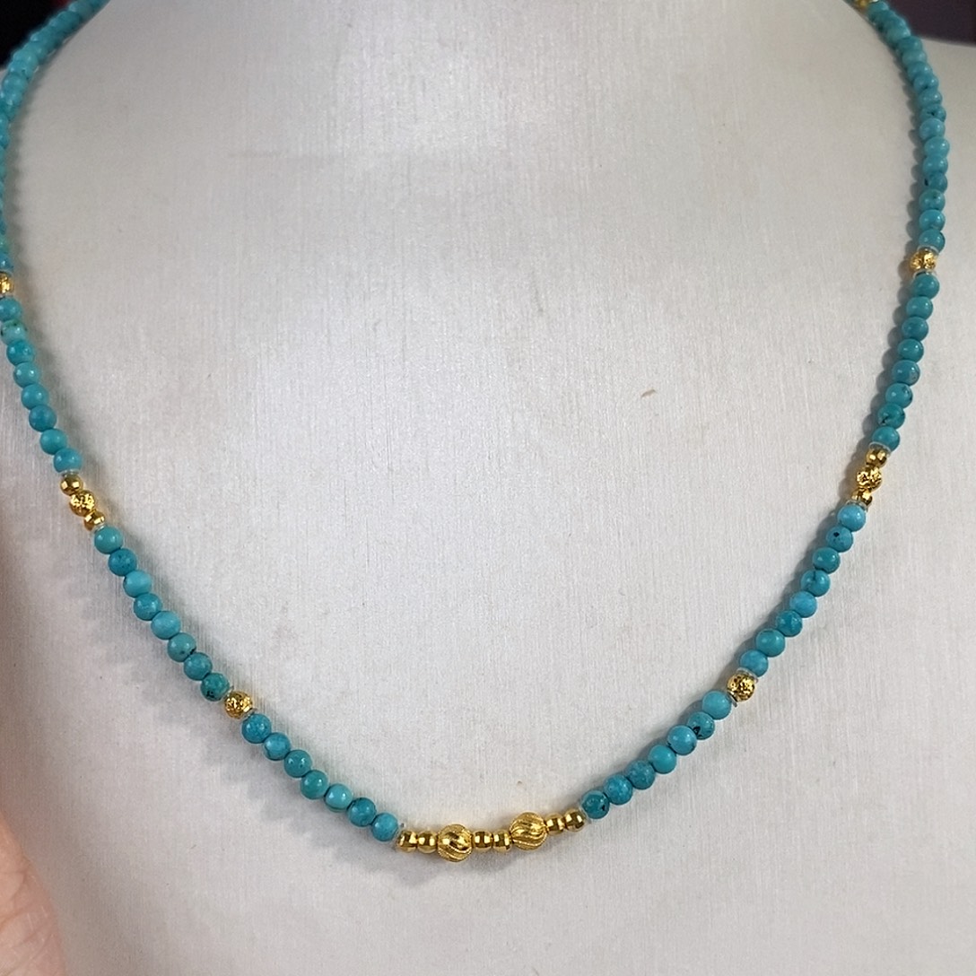 绿松石18K金镶嵌珠宝奇石