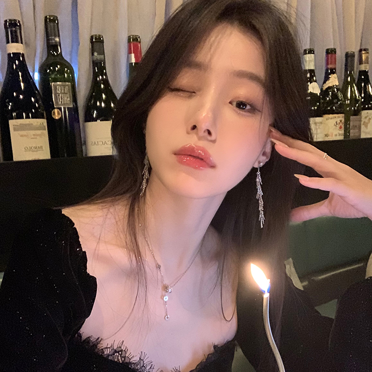 银致 铜合金耳饰 麦穗流苏耳钉女气质高级感轻奢小众设计耳环新款