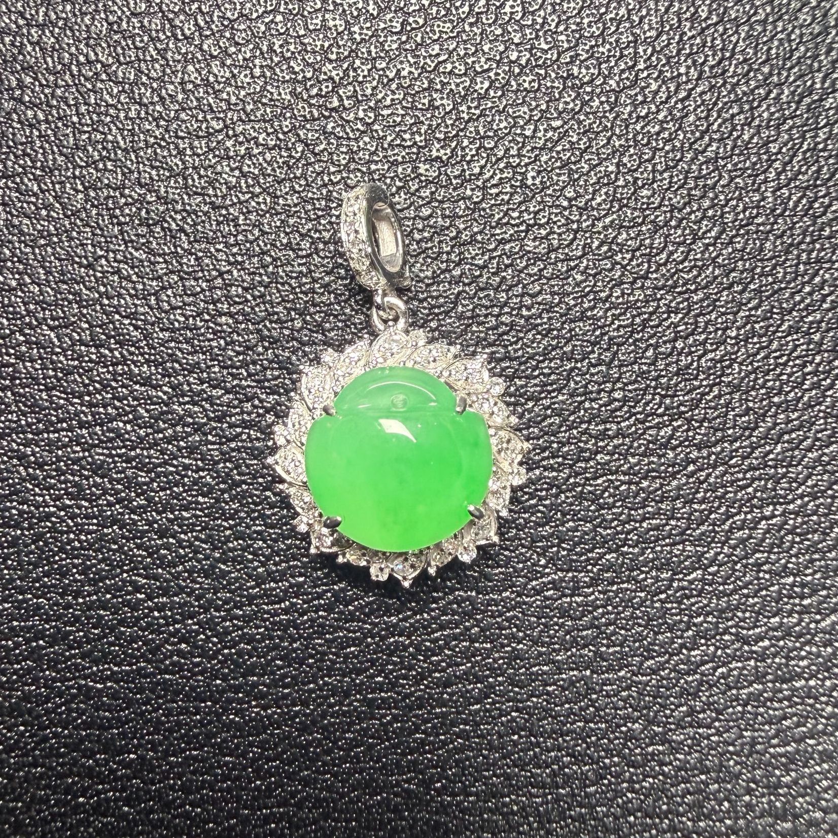 久鱼珠宝 18K金翡翠挂件9392