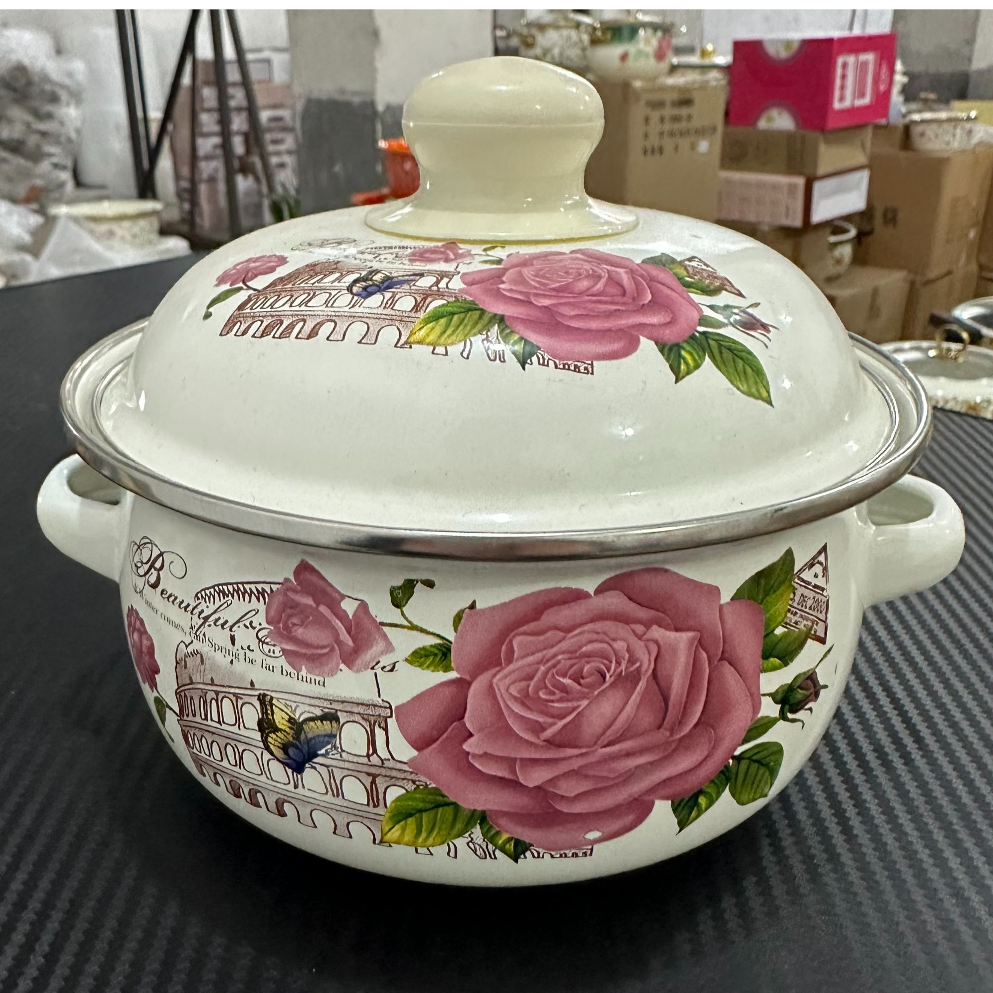 20公分巴黎春天搪瓷汤锅