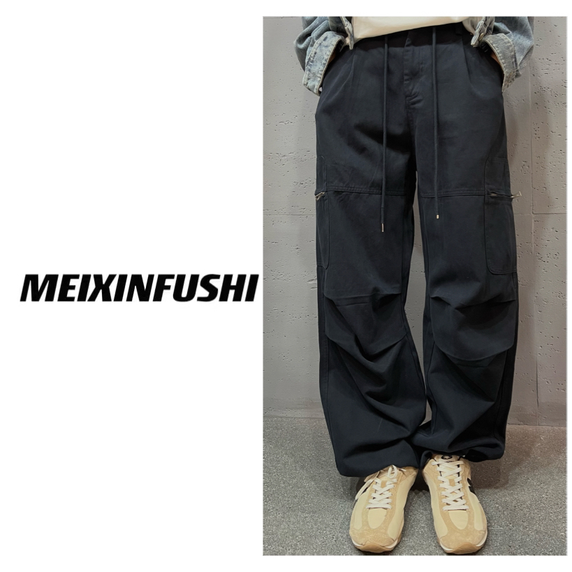【Mei Xin】松紧腰两口袋工装裤/2517/D