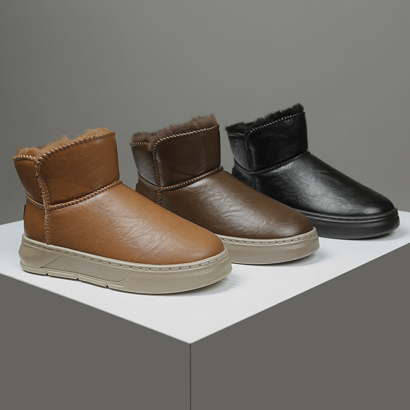 东北冬季防水保暖厚底时尚雪地靴防滑加绒棉靴保暖男女男士雪地靴