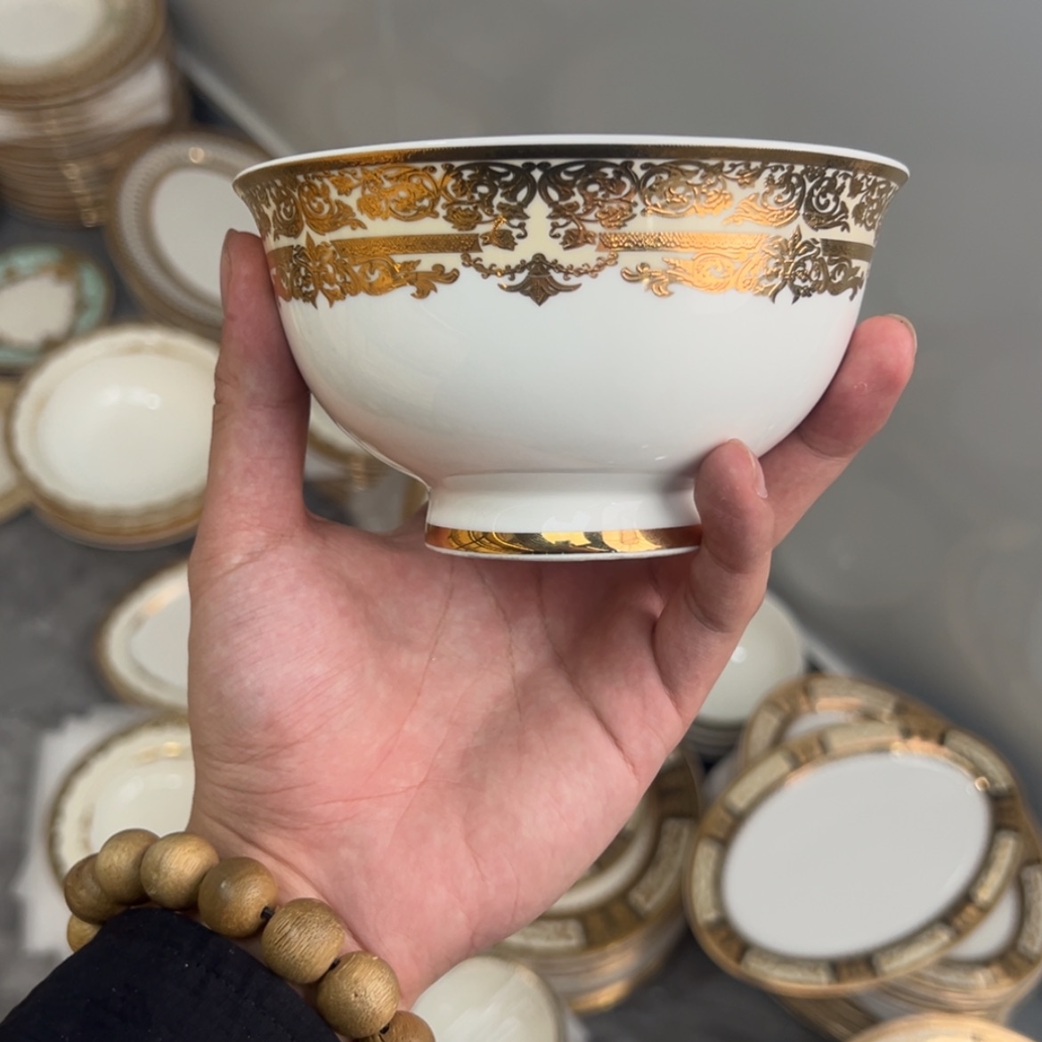 【闪购商品】瓷片5寸高脚碗四个一单打包价