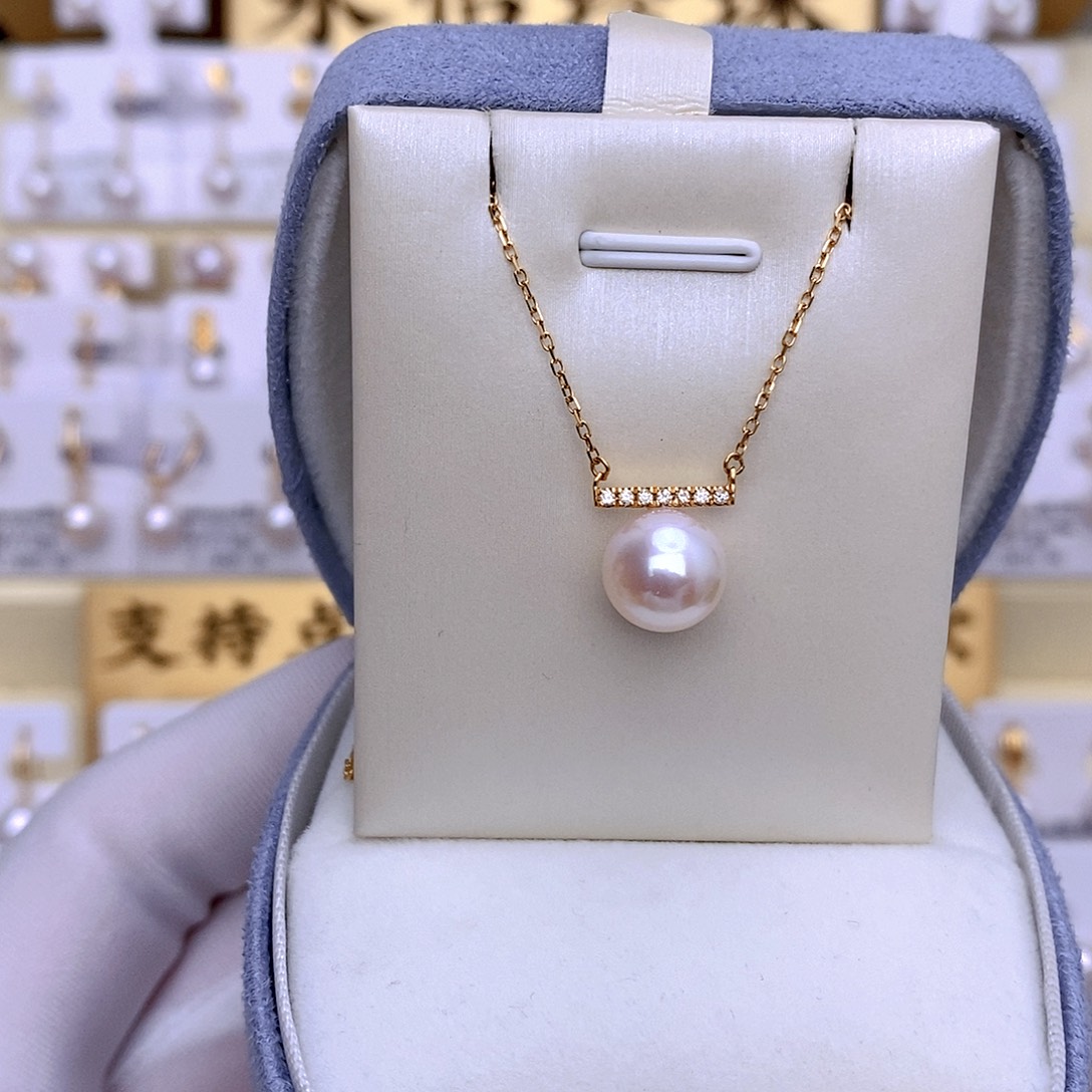 海水珍珠套链18K金镶嵌