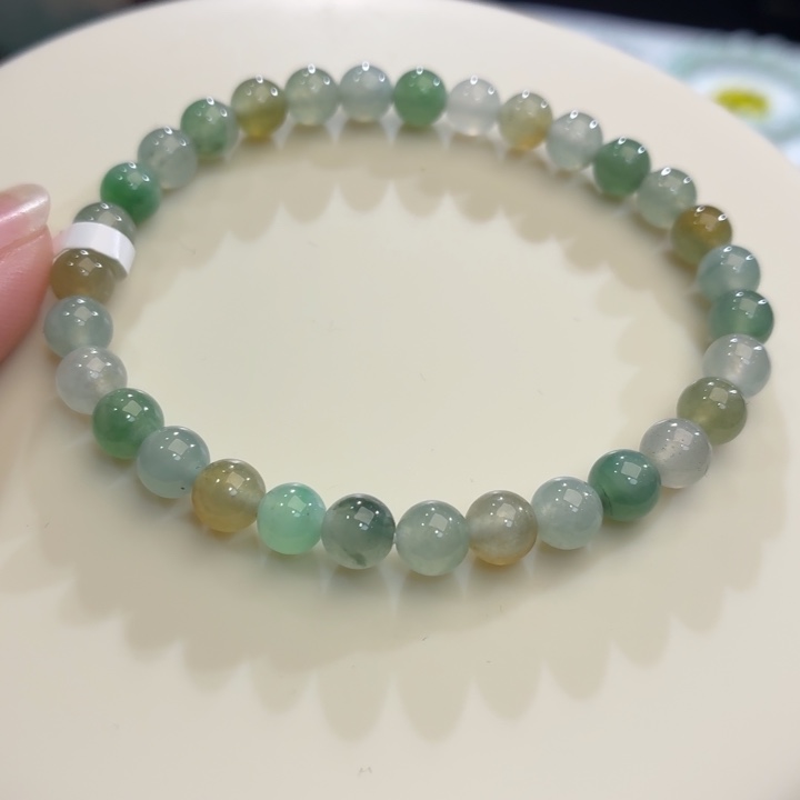 翡翠未镶嵌手链冰胶多宝卡6