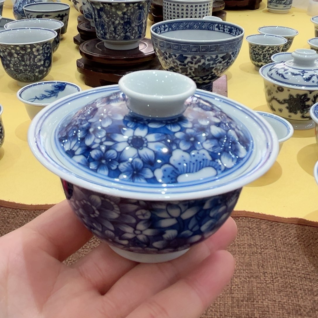 叮**l正宗景德镇柴窑盖碗福利价