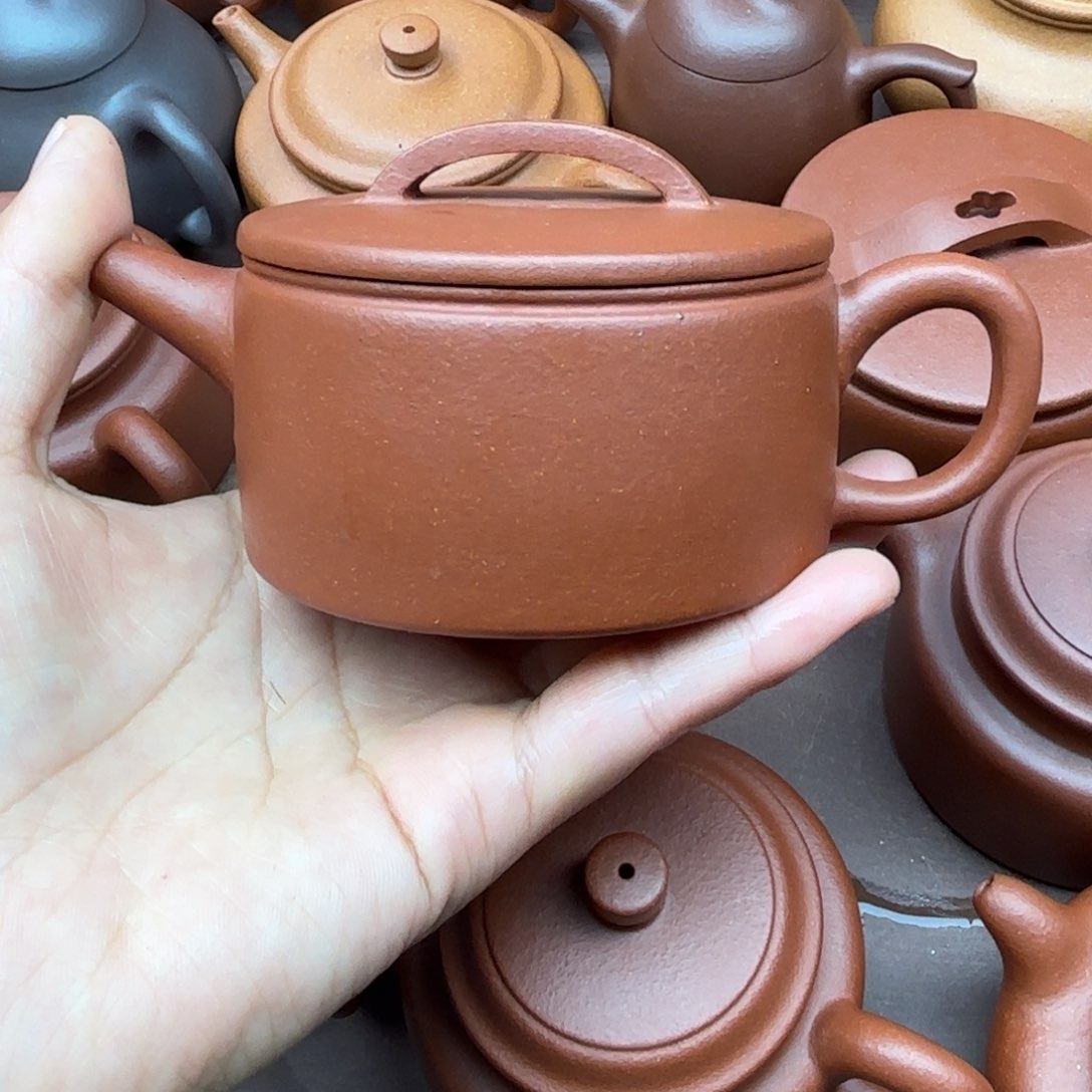 紫砂茶壶春***-红降坡汉瓦150cc微瑕