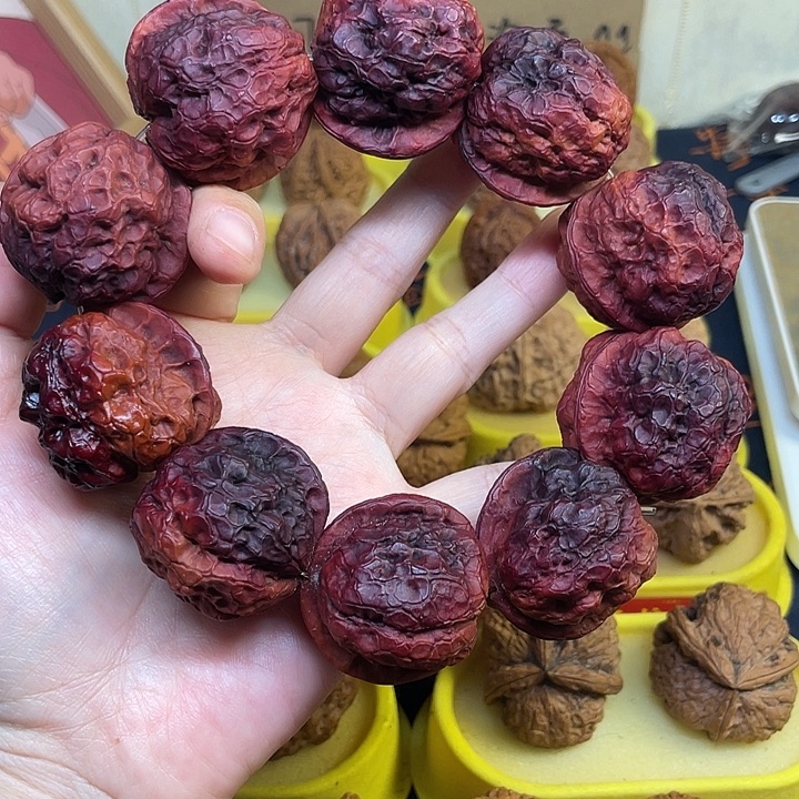 来***堂文玩核桃把件七彩小帝王38