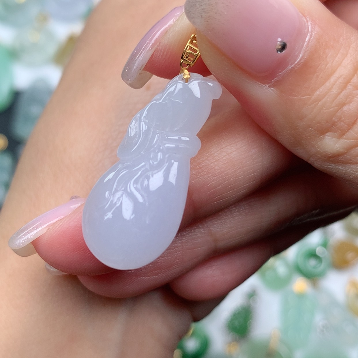 【闪购商品】翡翠18K金镶嵌吊坠(不含链)