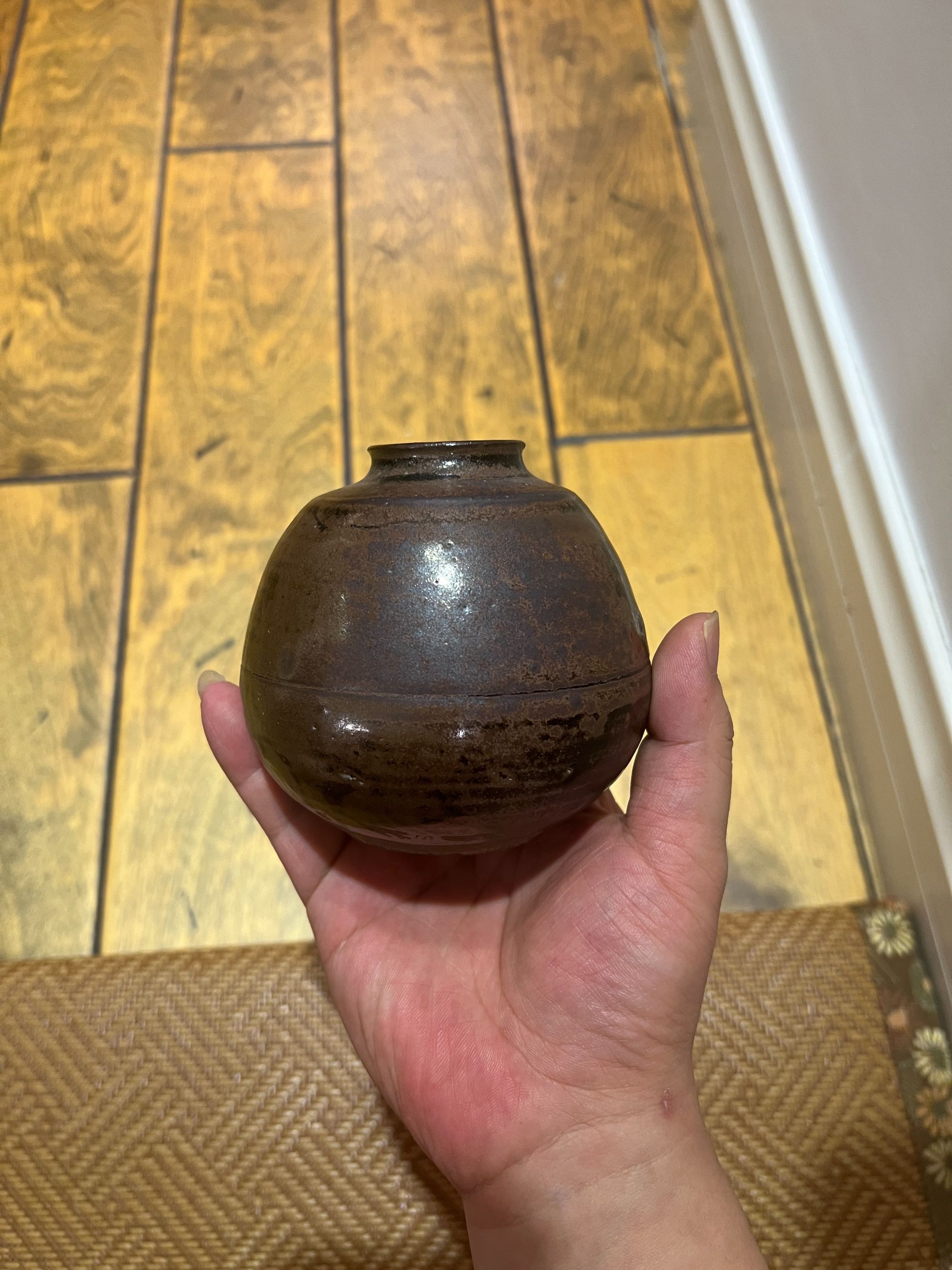 洪塘窑冲肩茶入 大号  全美品 NS  