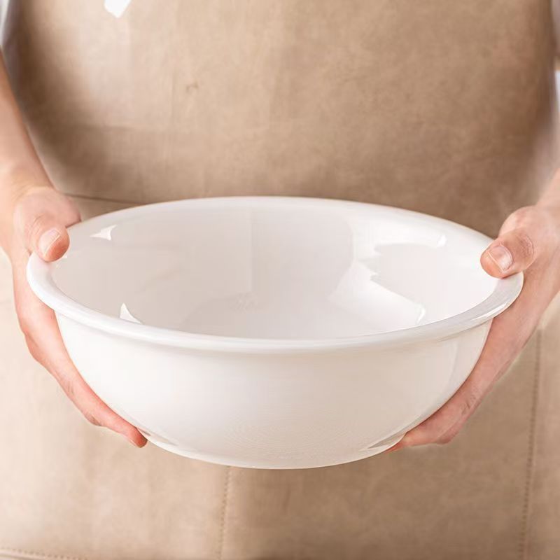 【瓷县令】10英寸纯白汤古健康陶瓷大容量汤碗家用创意餐具简约大号