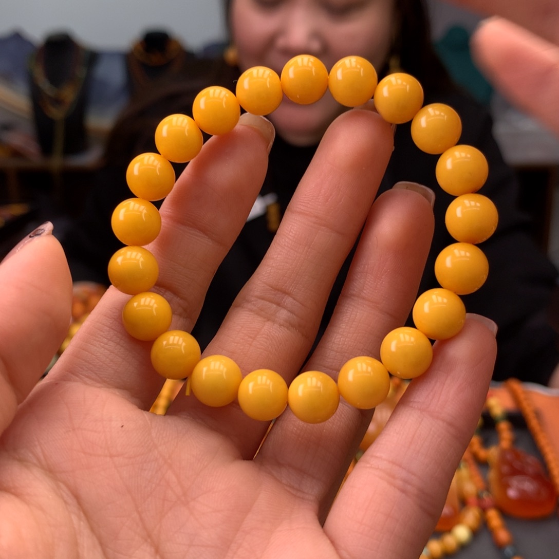 蜜蜡手串未镶嵌天然