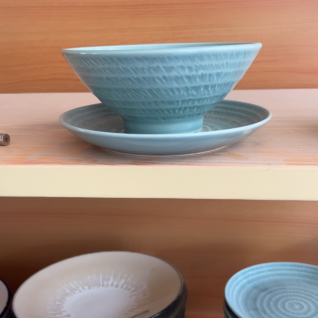 新骨瓷绿挑刀6寸斗笠碗福利品