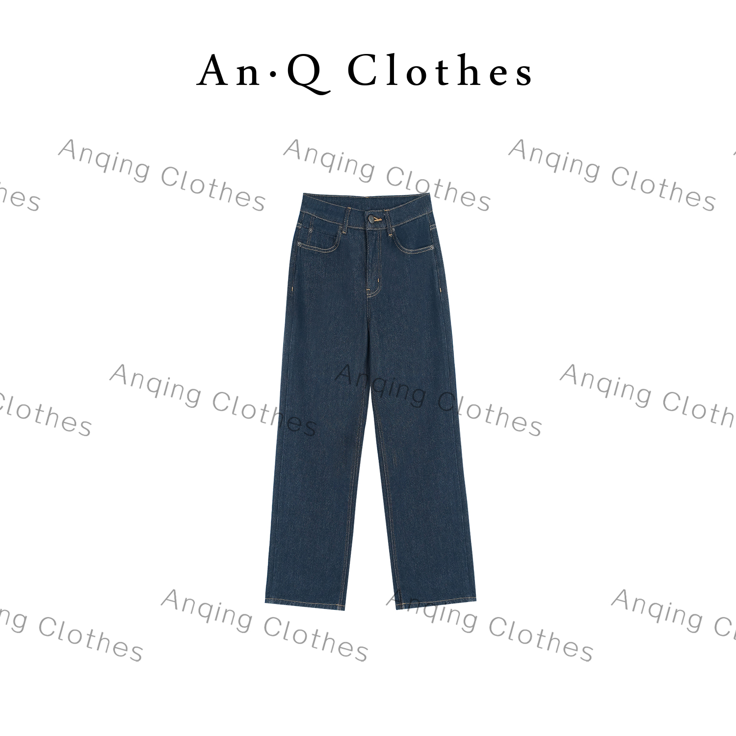 安清 An‘新款丹宁牛仔裤’春款时尚百搭小直筒牛仔裤1512