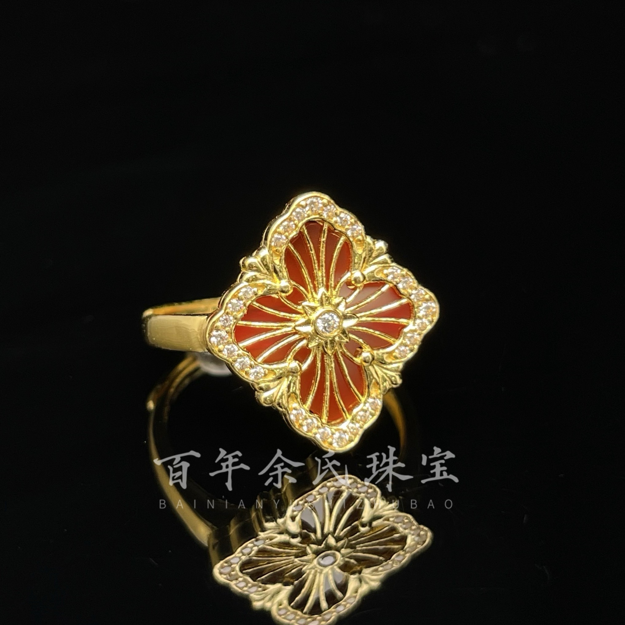 【四方来财】—足金999镶嵌戒指5.78克净金重活口