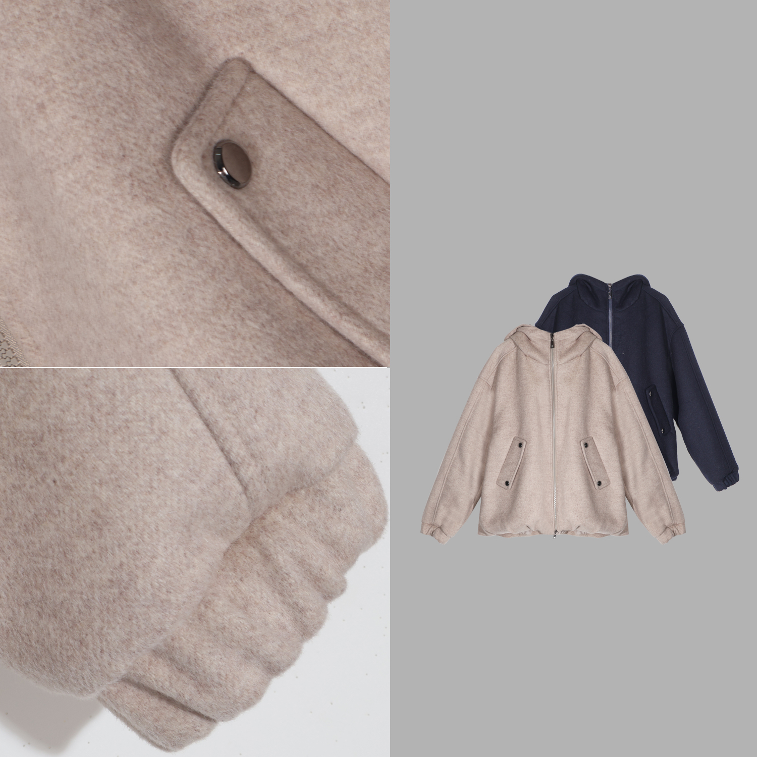 凯特丝蓓3349#【瑞瑞】拉链收口连帽气质重磅外套