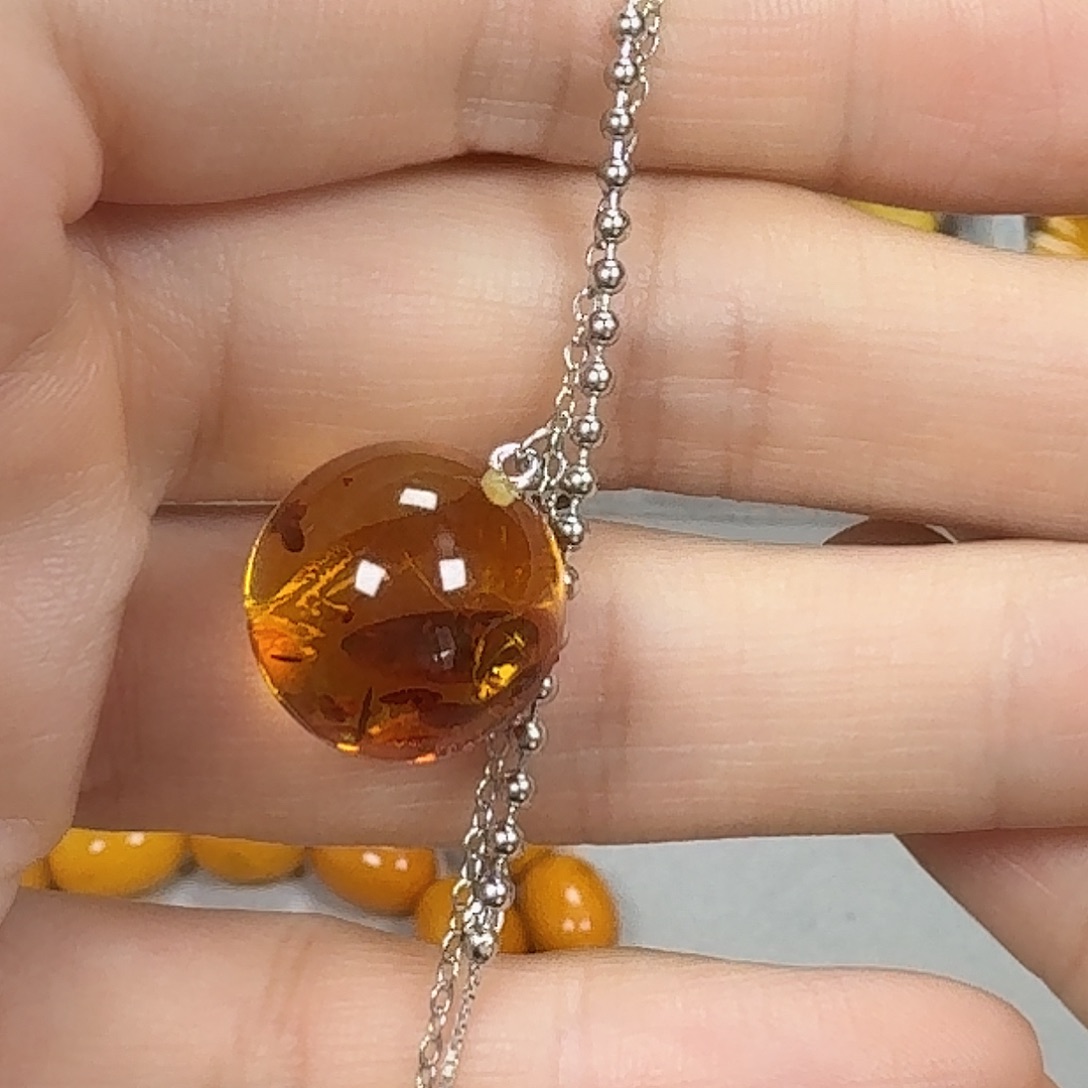 蜜蜡银S925镶嵌手链手链