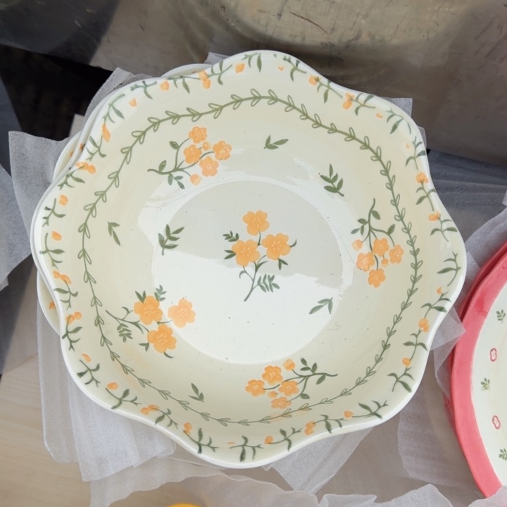 搪瓷汤碗8寸2件送好看