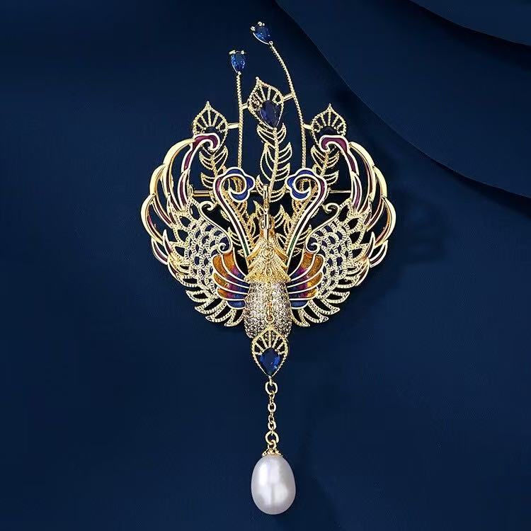 铜合金胸针 【凤凰于飞】重要场合贵宾级国风高档胸针 高贵吉祥