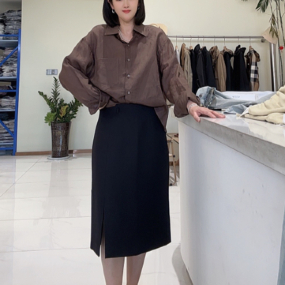 【心依阁铭品】3512法式感激半裙前开衩百搭