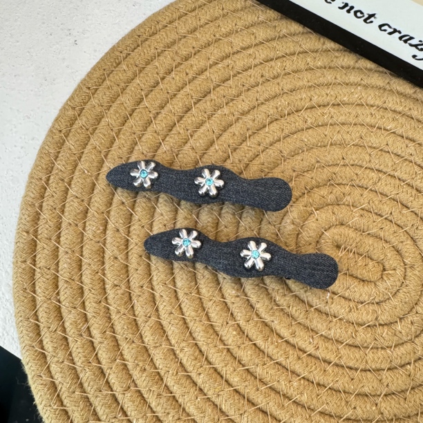 BlomUME原创蓝钻不规则布艺鸭嘴夹极简百搭发夹刘海侧边发夹802