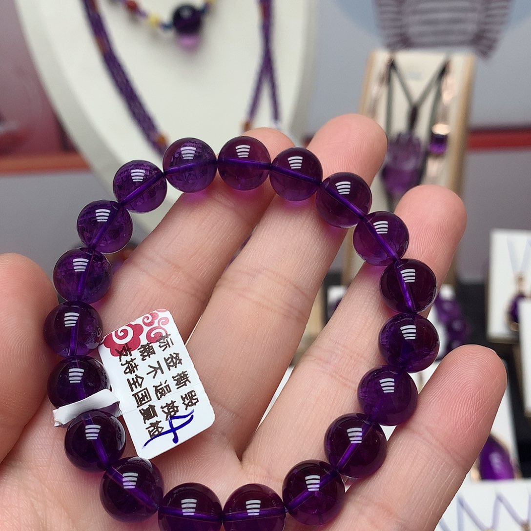 紫晶乌拉圭手串10m m未镶嵌