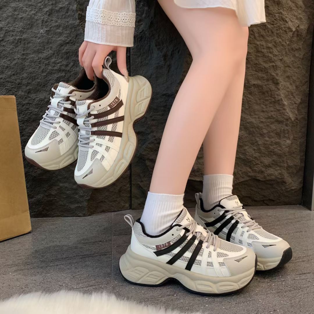 888-27秋季老爹鞋女ins厚底春季小香风厚底老爹鞋老爹鞋