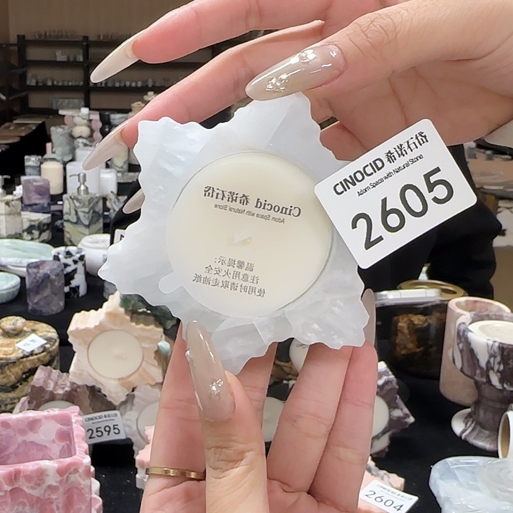 蓝水晶雪花烛台2605