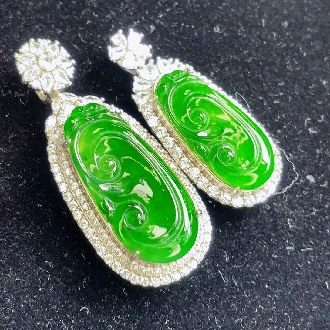 翡翠吊坠(不含链)银S925镶嵌