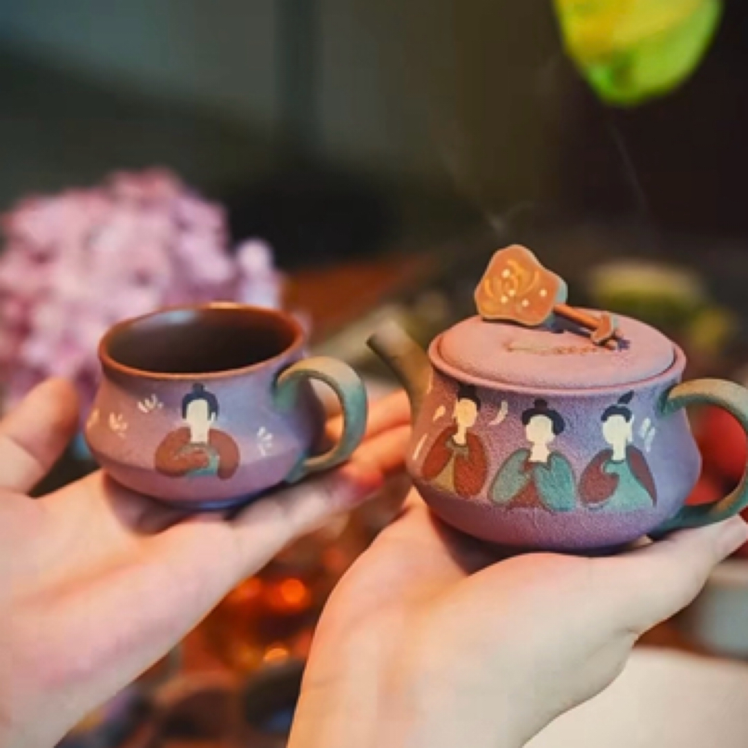 询价大惊喜刘素素云裳茶叙145cc纯手工手制一壶一杯套组