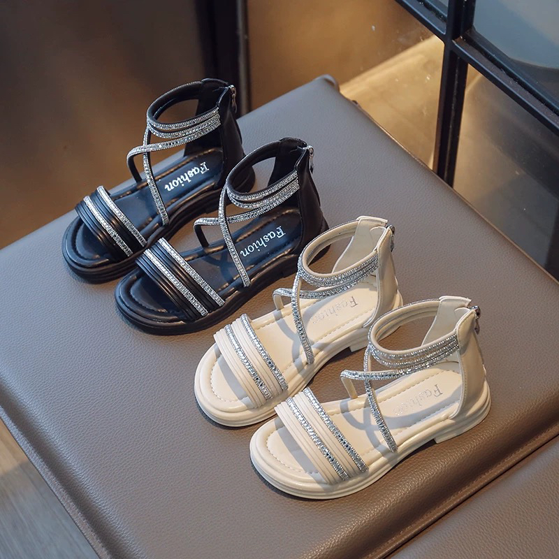 女童罗马凉鞋夏季新款小女孩公主鞋软底防滑潮中大童水晶鞋108