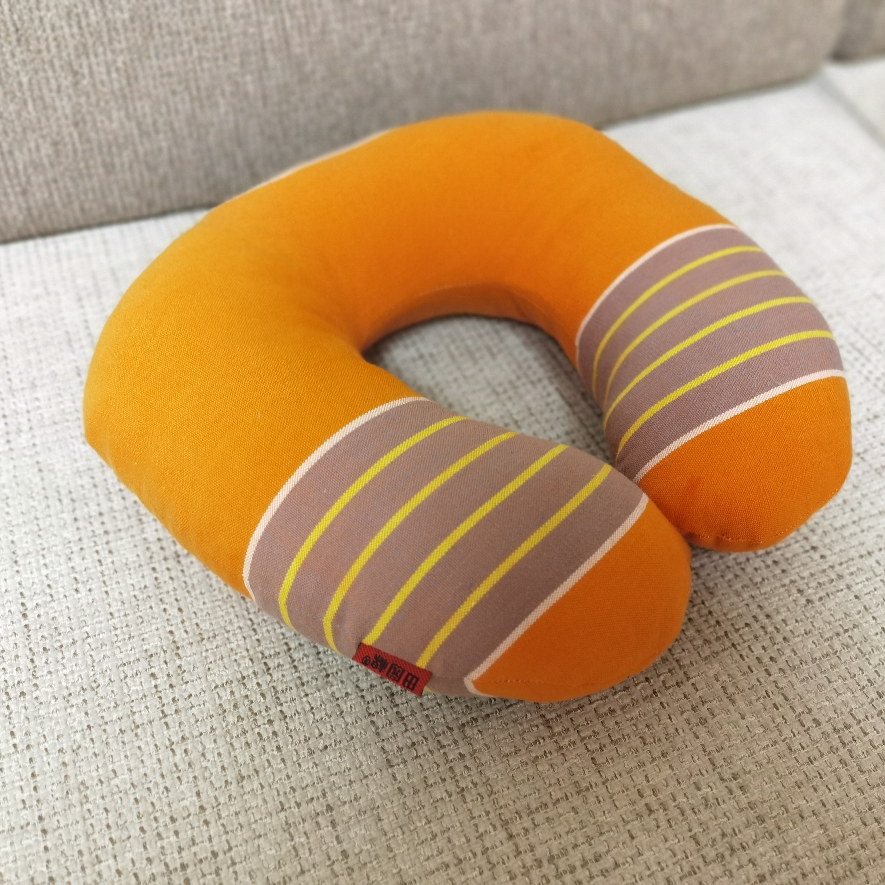 田园棉U型枕头粗布枕