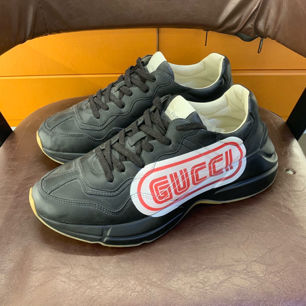 99新/【Gucci】古驰老爹鞋 黑红，9.5码 X5956985