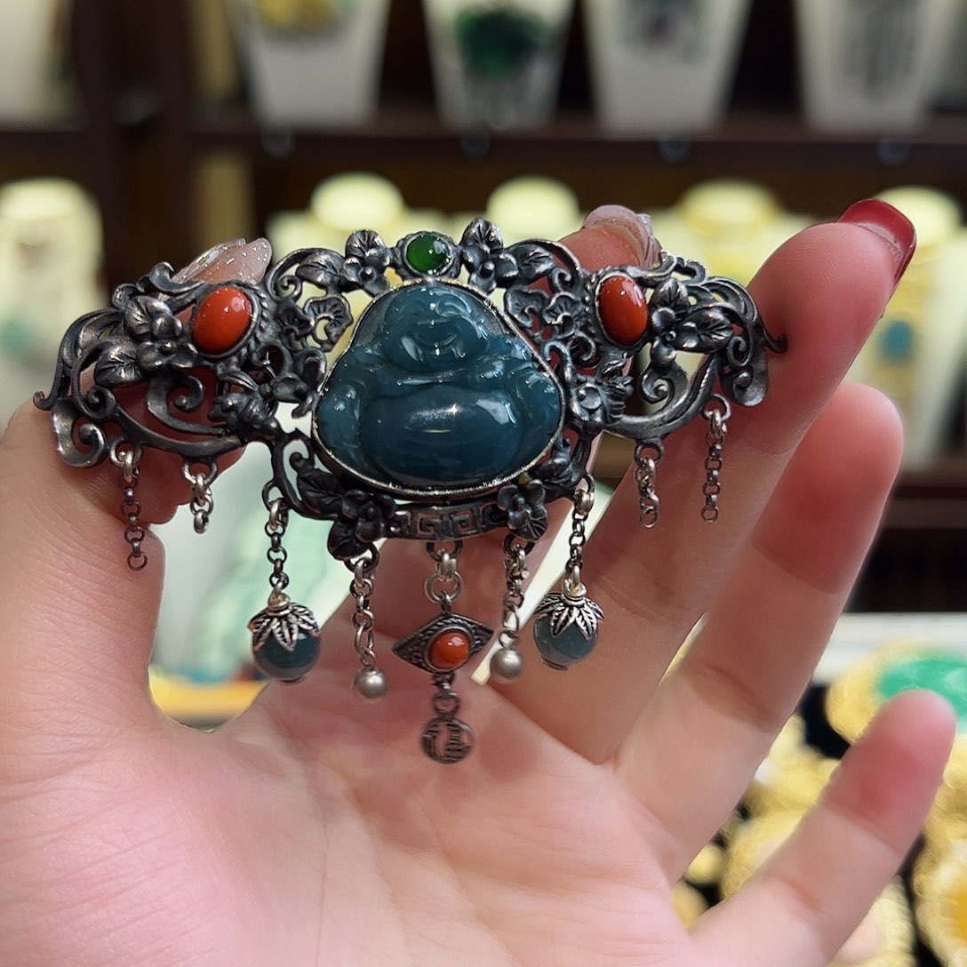 翡翠吊坠(不含链)银S925镶嵌吊坠